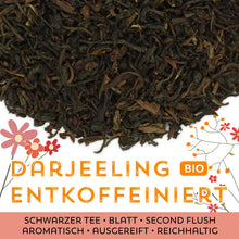Schwarzer Tee Darjeeling entkoffeiniert Bio
