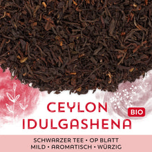 Schwarzer Tee Ceylon Idulgashena Bio