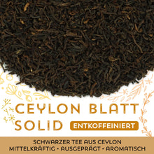 Schwarzer Tee Ceylon Blatt Solid entkoffeiniert