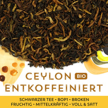Schwarzer Tee Ceylon entkoffeiniert Bio