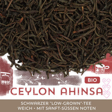 Schwarzer Tee Ceylon Ahinsa Bio