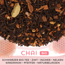 Schwarzer Tee Chai Bio