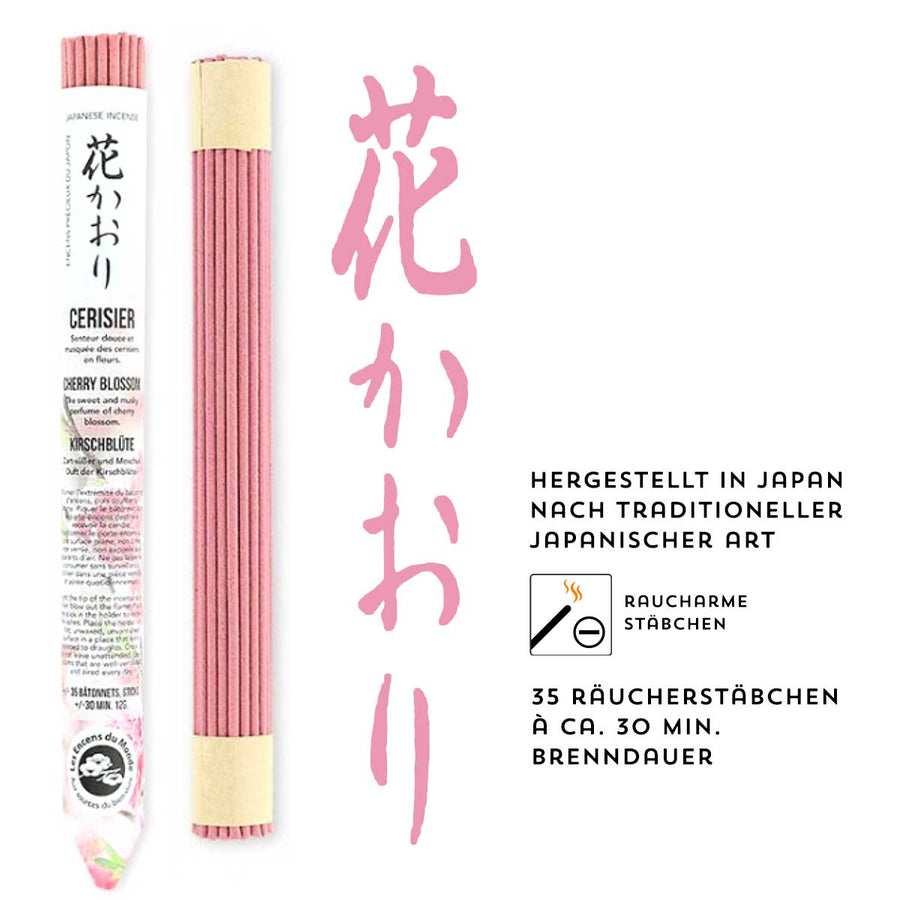 Nippon KODO Räucherstäbchen Kirschblüte – 40 Stück Mit Keramikhalter, Für Entspannung & Meditation
